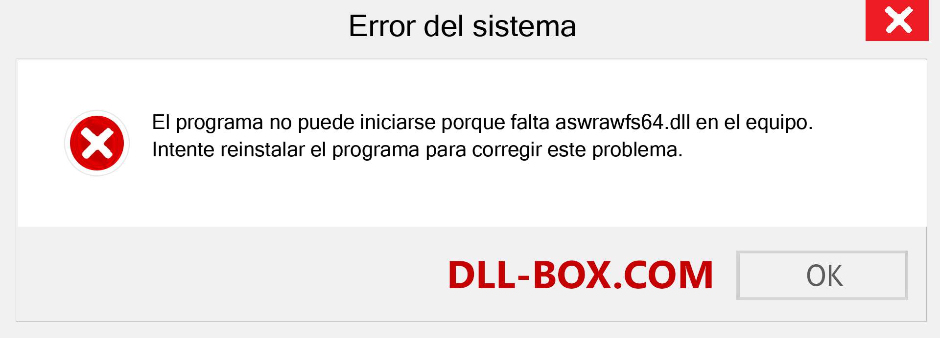 ¿Falta el archivo aswrawfs64.dll ?. Descargar para Windows 7, 8, 10 - Corregir aswrawfs64 dll Missing Error en Windows, fotos, imágenes