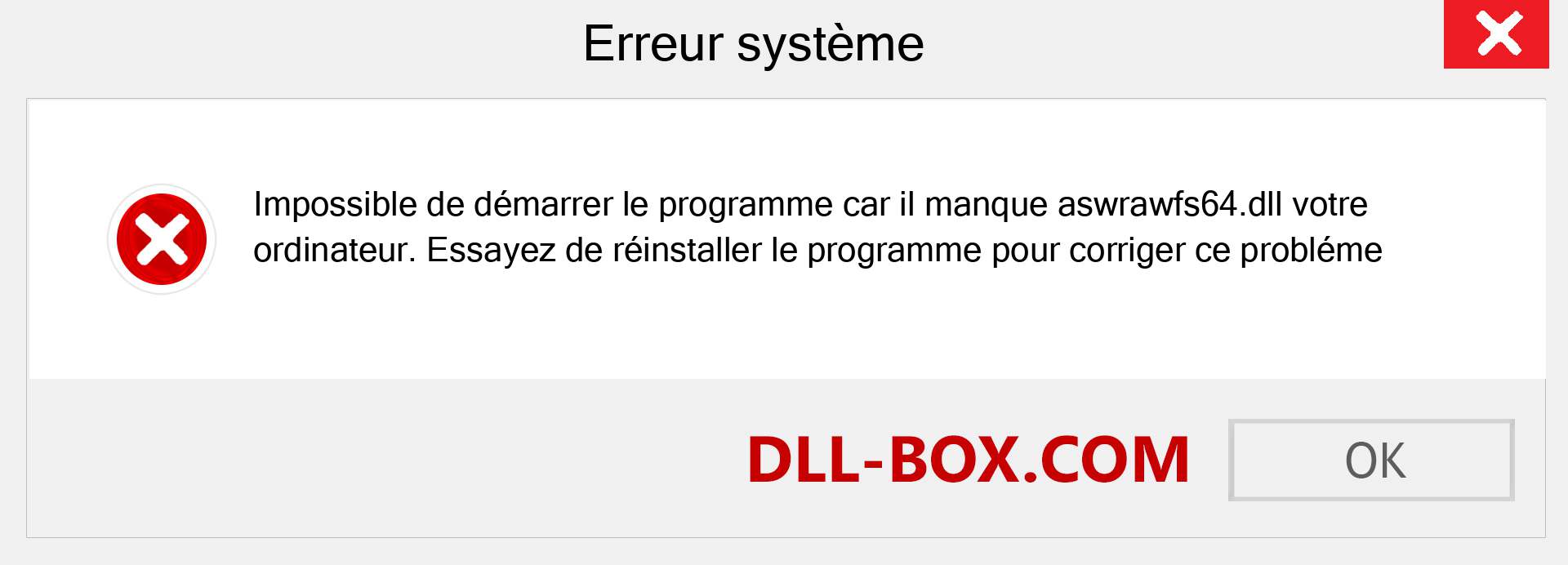 Le fichier aswrawfs64.dll est manquant ?. Télécharger pour Windows 7, 8, 10 - Correction de l'erreur manquante aswrawfs64 dll sur Windows, photos, images